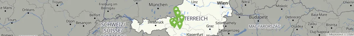 Map view for Pharmacy emergency services in Salzburg